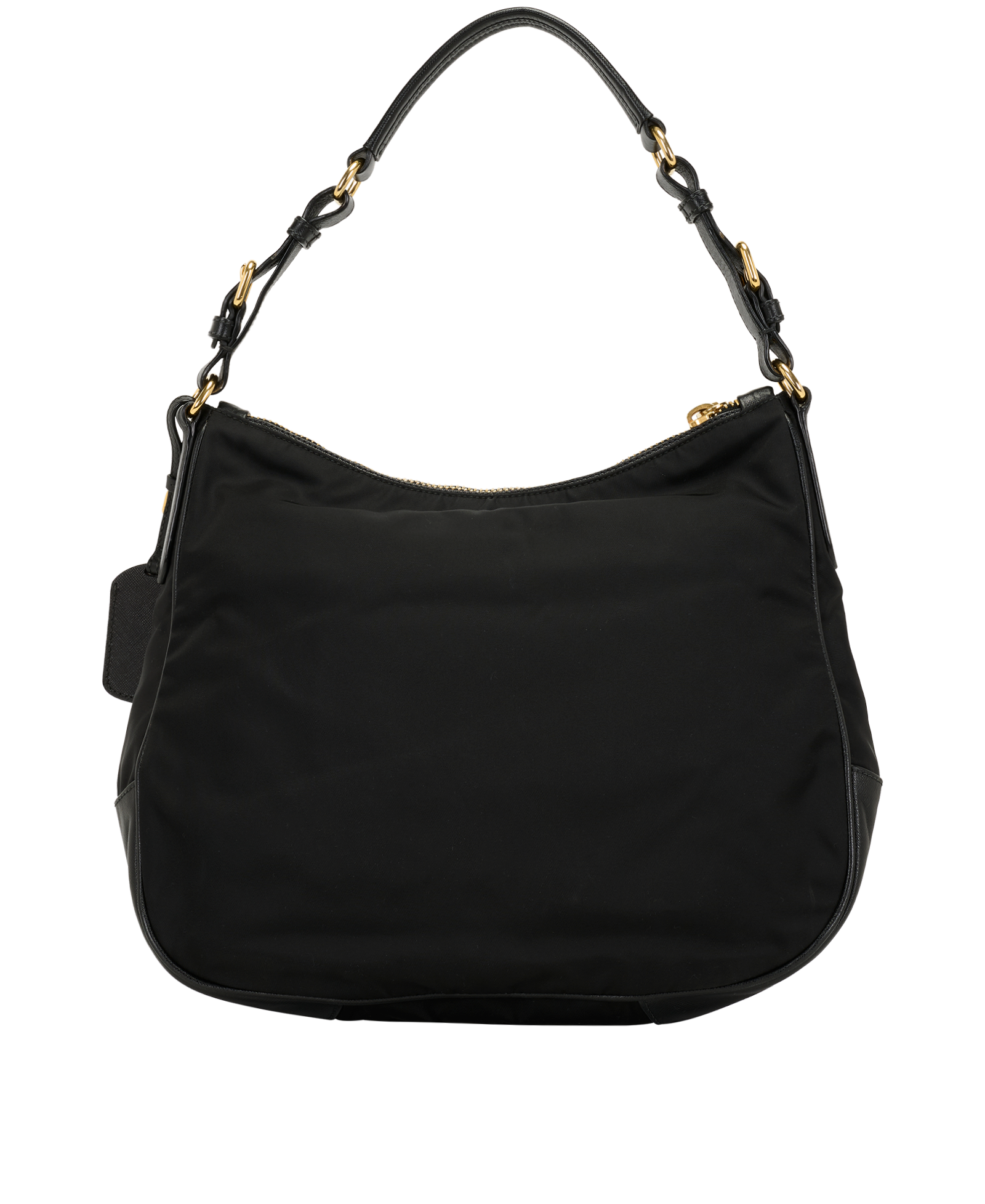 Re-Nylon Hobo, &pound;550, Handbags, Black, Leather/Nylon, Back view